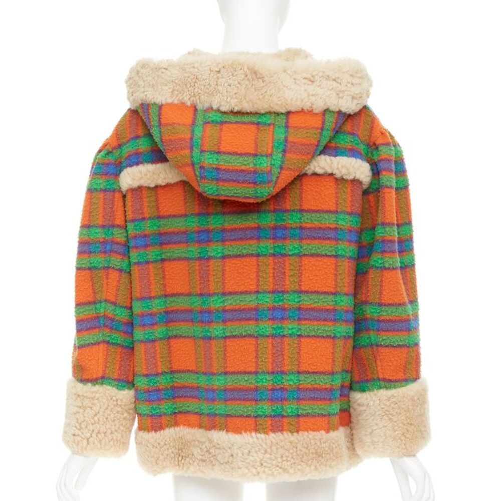 Miu Miu Plaid Casentino Shearling wool sheepskin fur boxy jacket - Picture 6 of 10